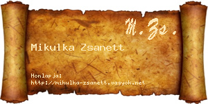 Mikulka Zsanett névjegykártya