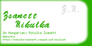 zsanett mikulka business card